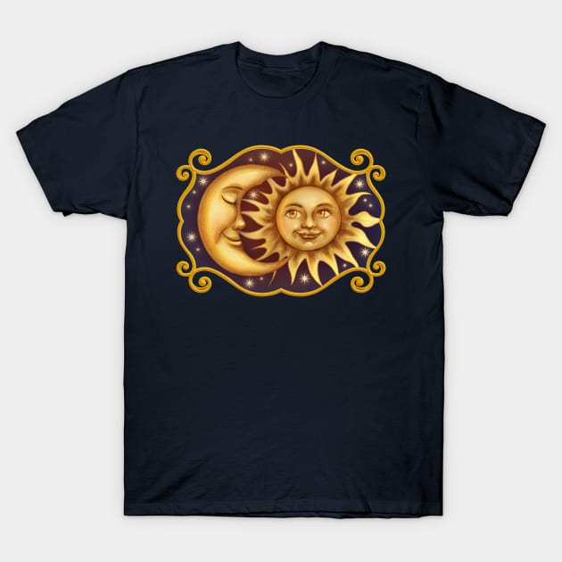 Mystical Sun and Moon T-Shirt by Ellador